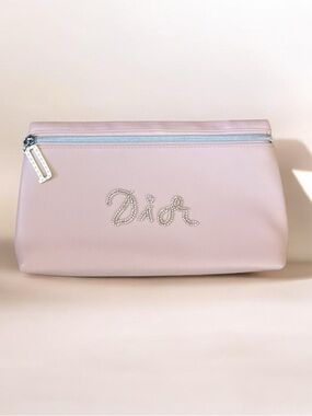 Dior Beauty Blush Pearl-Logo Clutch/Cosmetic Pouch